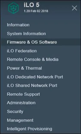 آپدیت فریمور HP iLO منو