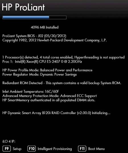 فعال سازی Intelligent Provisioning در سرورهای HP Proliant Gen8 3